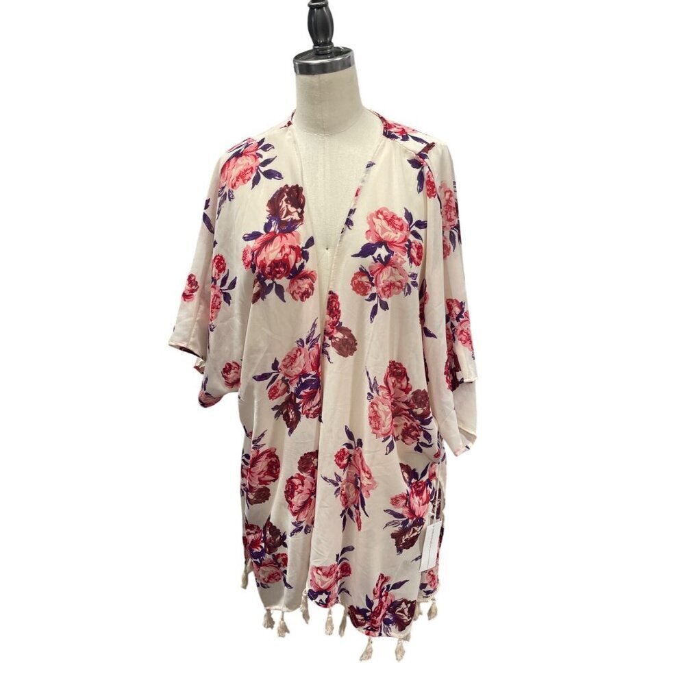 Floral Kimono‎ Cardigan With Tassels 2X Live 4 Truth